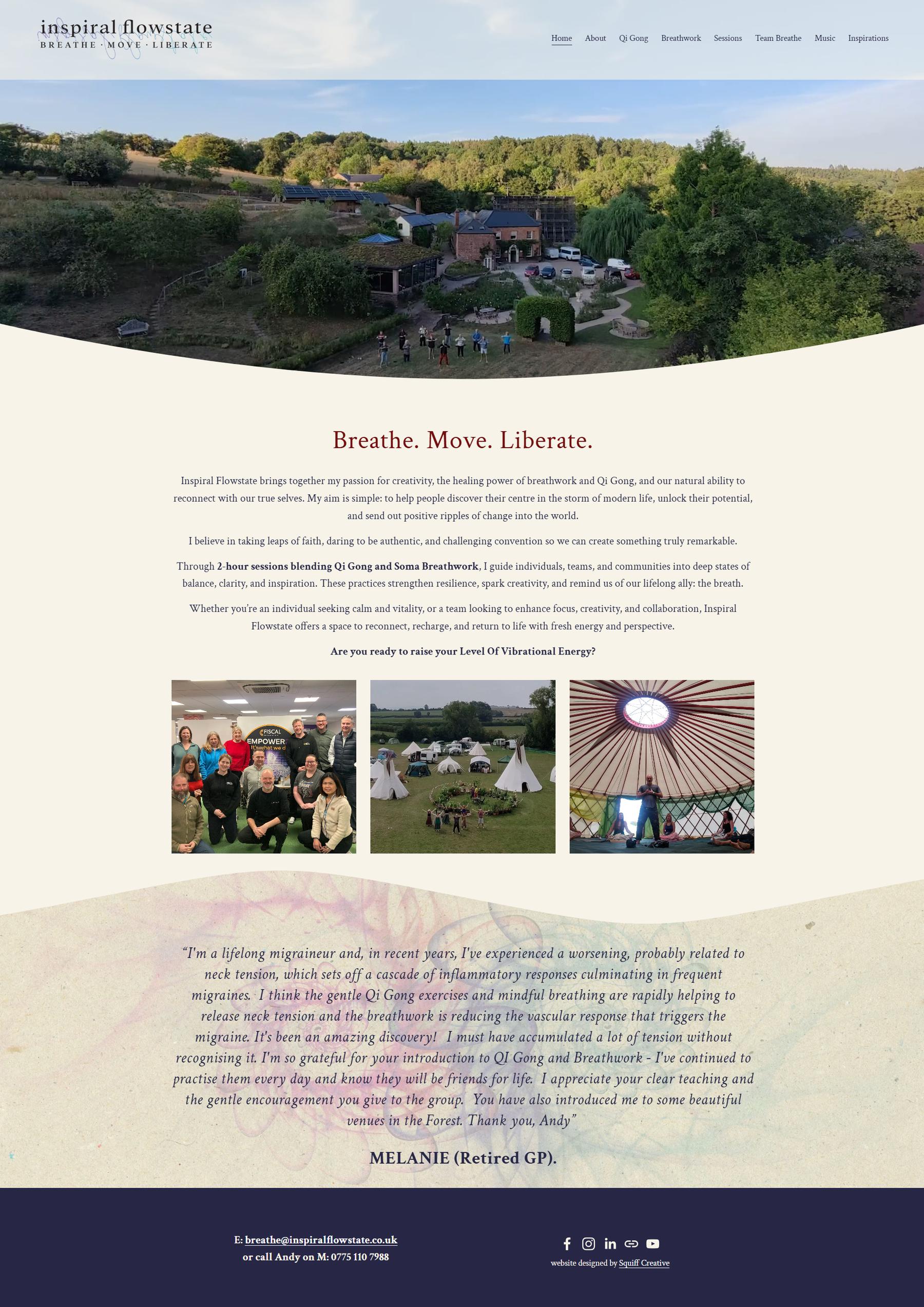 inspiral flowstate website design